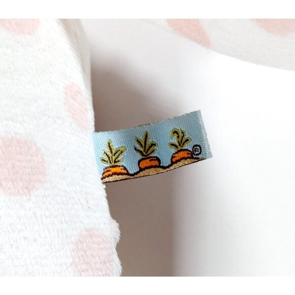 BUNNIES BY THE BAY Carrots White Pink Polka Dot Rabbit Plush Lovey 13" - Picture 5 of 5